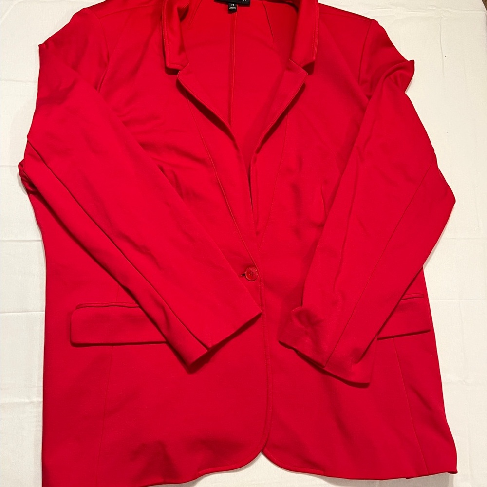 Lane Bryant Ponte Knit Workwear Women's Red Blazer Like New